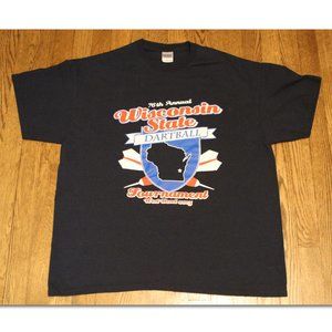 Wisconsin State Dartball Tournament West Bend Wisconsin 2015 T shirt Dark Blue